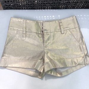 Alice and Olivia Gold Shorts